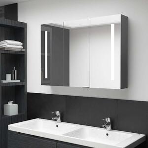 LED koupelnová skříňka se zrcadlem 89 x 14 x 62 cm šedá 326527