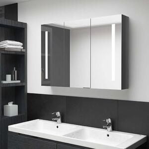 LED koupelnová skříňka se zrcadlem 89 x 14 x 62 cm zářivě šedá 326528