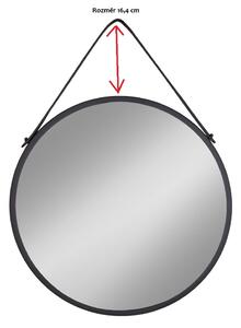 Nordic Living Černé závěsné kulaté zrcadlo Chantal 60 cm