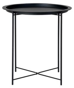Nordic Living Černý kulatý kovový odkládací stolek Ronan 46,8 cm
