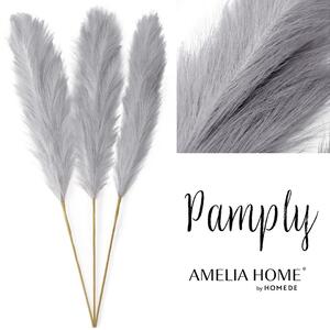 AmeliaHome Umělá květina PAMPLY 3 ks šedá