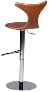 ​​​​​Dan-Form Hnědá kožená barová židle DAN-FORM Dolphin 53-80 cm