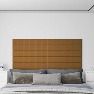 Nástěnné panely 12 ks hnědé 90 x 15 cm samet 1,62 m²