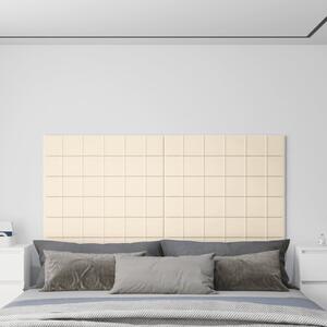 Nástěnné panely 12 ks krémové 90 x 15 cm samet 1,62 m²