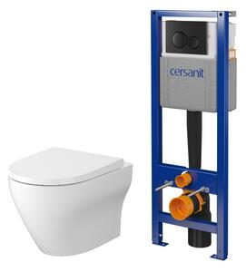 Sada WC mísa se sedátkem s pomalým sklápěním Cersanit Larga S701-885, podomítkový WC modul se splachovacím tlačítkem Cersanit S701-779