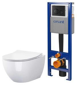Sada WC mísa se sedátkem s pomalým sklápěním Cersanit Zen S701-428, podomítkový WC modul se splachovacím tlačítkem Cersanit S701-779