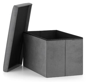 Skládací taburetka s úložným prostorem "XL" tmavě šedá