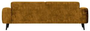 Hoorns Okrově žlutá sametová trojmístná pohovka Sania 234 cm
