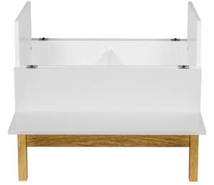 Bílý barový stolek Woodman Grande s dubovou podnoží 75x40 cm