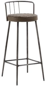 Hnědá koženková barová židle Kave Home Tiva 76 cm