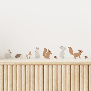 Funlife Samolepky na zeď pro děti lesní zvířata 10 x 5 cm