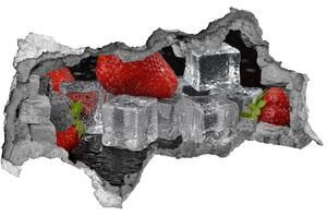 Nálepka 3D díra na zeď Jahody s ledem nd-b-53879496