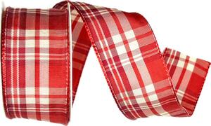 Stuha saténová Scottish Red Satin červená 40mm x 2m (15,-Kč/m)