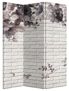 Paraván - Zeď s kyticí (126x170 cm)