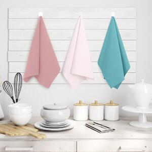 AmeliaHome Sada kuchyňských ručníků Letty Plain - 3 ks růžová/tyrkysová