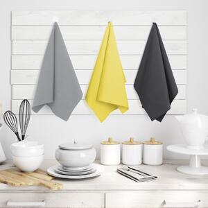 AmeliaHome Sada kuchyňských ručníků Letty Plain - 9 ks šedá/žlutá