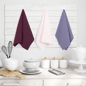 AmeliaHome Sada kuchyňských ručníků Letty Plain - 3 ks fialová