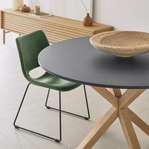 Zelená koženková jídelní židle Kave Home Zahara