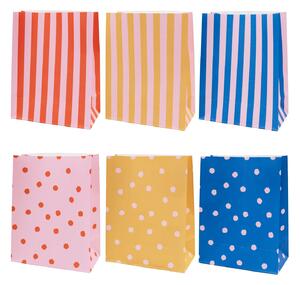 Papírový sáček Dots and Stripes 27 × 21 cm – set 6 ks