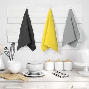 AmeliaHome Sada kuchyňských ručníků Letty Waffle - 3 ks šedá/žlutá