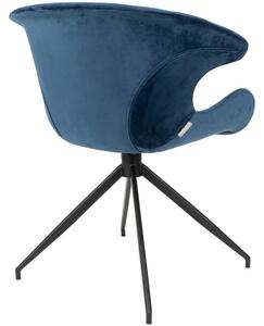 Modrá sametová jídelní židle ZUIVER MIA