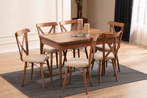 Sada jídelního stolu a 6 židlí Genova, 130 x 80 cm