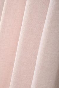 Dekorační záclona s kroužky režného vzhledu PALOMA růžová 140x260 cm (cena za 1 kus) France