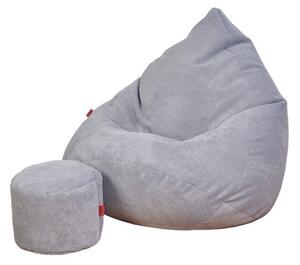 SUPPLIES DOT RELAX sedací pytel z plyšoviny - šedá barva