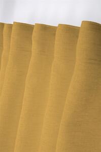 Dekorační režná záclona s poutky MADRID mustard/hořčicová 140x260 cm (cena za 1 kus) France