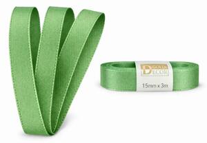 Stuha taftová FRESH GREEN zelená 15mm x 3m (5,-Kč/m)