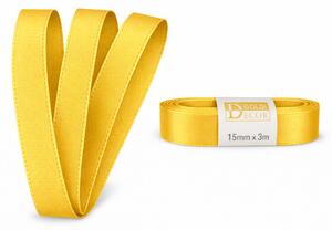 Stuha taftová GOLDEN YELLOW zlatožlutá 15mm x 3m (5,-Kč/m)
