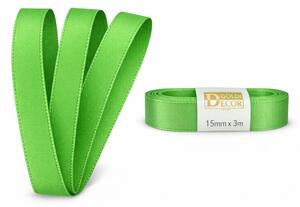 Stuha taftová APPLE GREEN jasně zelená 15mm x 3m (5,-Kč/m)