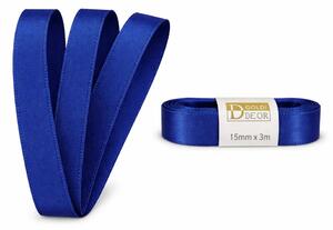 Stuha taftová DARK BLUE tmavě modrá 15mm x 3m (5,-Kč/m)