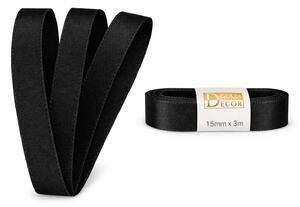 Stuha taftová CLASSIC BLACK černá 15mm x 3m (5,-Kč/m)