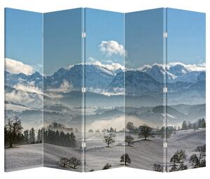 Paraván - Zasněžené hory (210x170 cm)