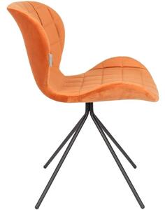 Oranžová sametová jídelní židle ZUIVER OMG