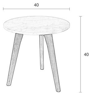 Bílý mramorový odkládací stolek ZUIVER WHITE STONE 40 cm
