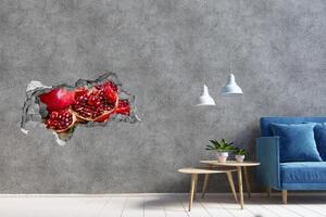 Nálepka 3D díra na zeď Granátové jablko s listmi nd-b-59972943