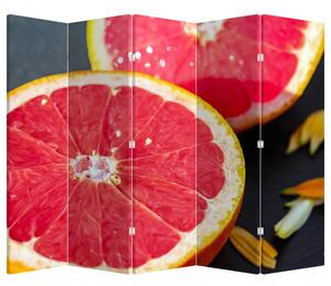 Paraván - Rozkrojené grapefruity (210x170 cm)