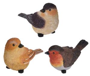 Zahradní figurka z polystonu Little Birds, sada 3ks, 9 cm, vícebarevná
