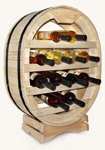 Stojan na víno sud oválný na 12 lahví přírodní