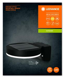 OSRAM LEDVANCE ENDURA Style Solar Wall Sensor Single Circle 6W Black 4058075392762