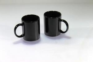 BDK-GLASS Porcelánové hrnky černé - 1+1 ZDARMA