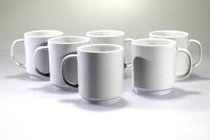 BDK-GLASS Sada 6ks bílých porcelánových hrnků I