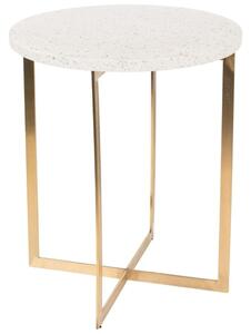 Bílý terrazzo odkládací stolek ZUIVER LUIGI ROUND 40 cm