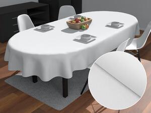 Biante Velký dekorační oválný ubrus BKU-112 Kouřově bílý 180x240 cm