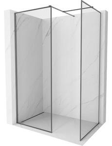 Mexen Kioto-F sprchová stěna Walk-in s rámem 125 x 100 cm, transparentní 8 mm, gun metal - 800-125-202-04-95-100