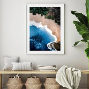 Plakát - Oceán, písek, útes (A4)