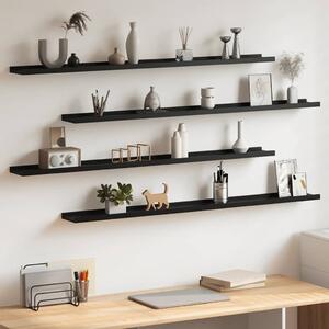 Nástěnné police 4 ks černé 115 x 9 x 3 cm 326671