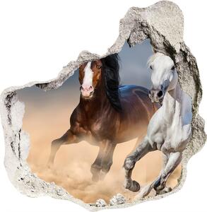 Díra 3D fototapeta nálepka Koně na poušti nd-p-114734270